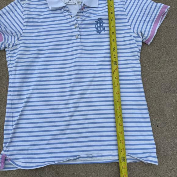 Joules Striped Polo Shirt Women's XL (US 12) Blue Pink - Picture 6 of 6